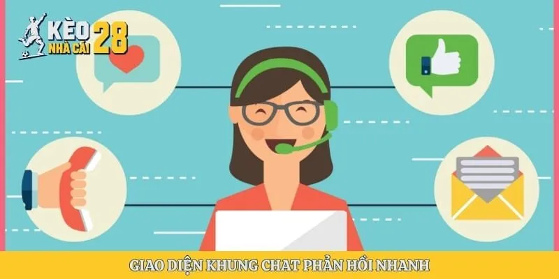 Giao diện khung chat phản hồi nhanh 